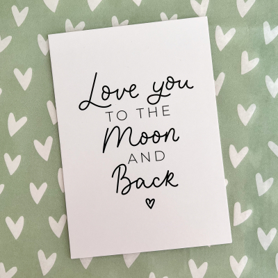 kaart A6 | Love you to the moon and back