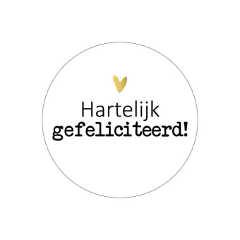 Sticker |  hartelijk gefeliciteerd | 10 stuks