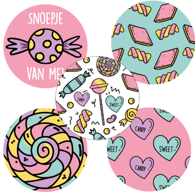 Sticker mix | snoepjes | 5 stuks