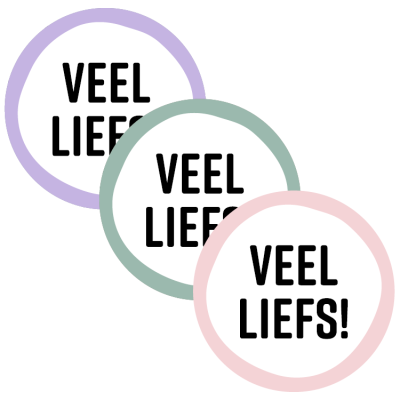 Sticker mix | veel liefs pastel kleuren (10 stuks)